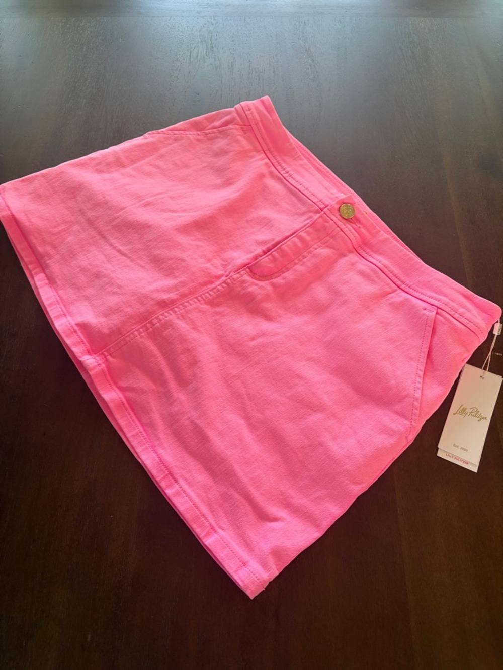 Lilly Pulitzer Colette Denim Skort -Hot Punk